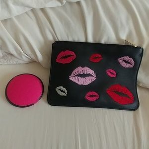 Lips Clutch and Compact Mirror